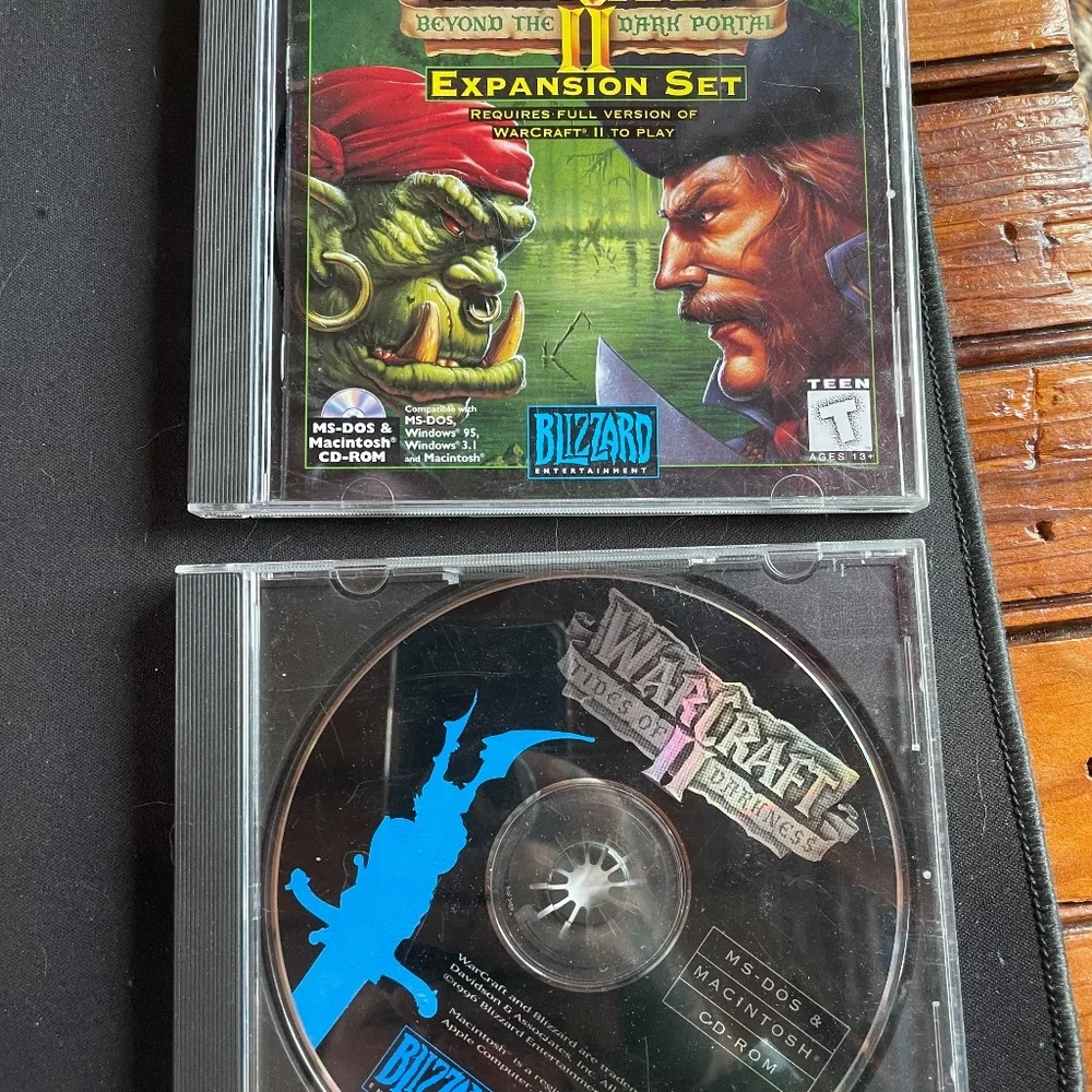 Warcraft II: Tides of Darkness & Beyond The Dark Portal Expansion CD Roms